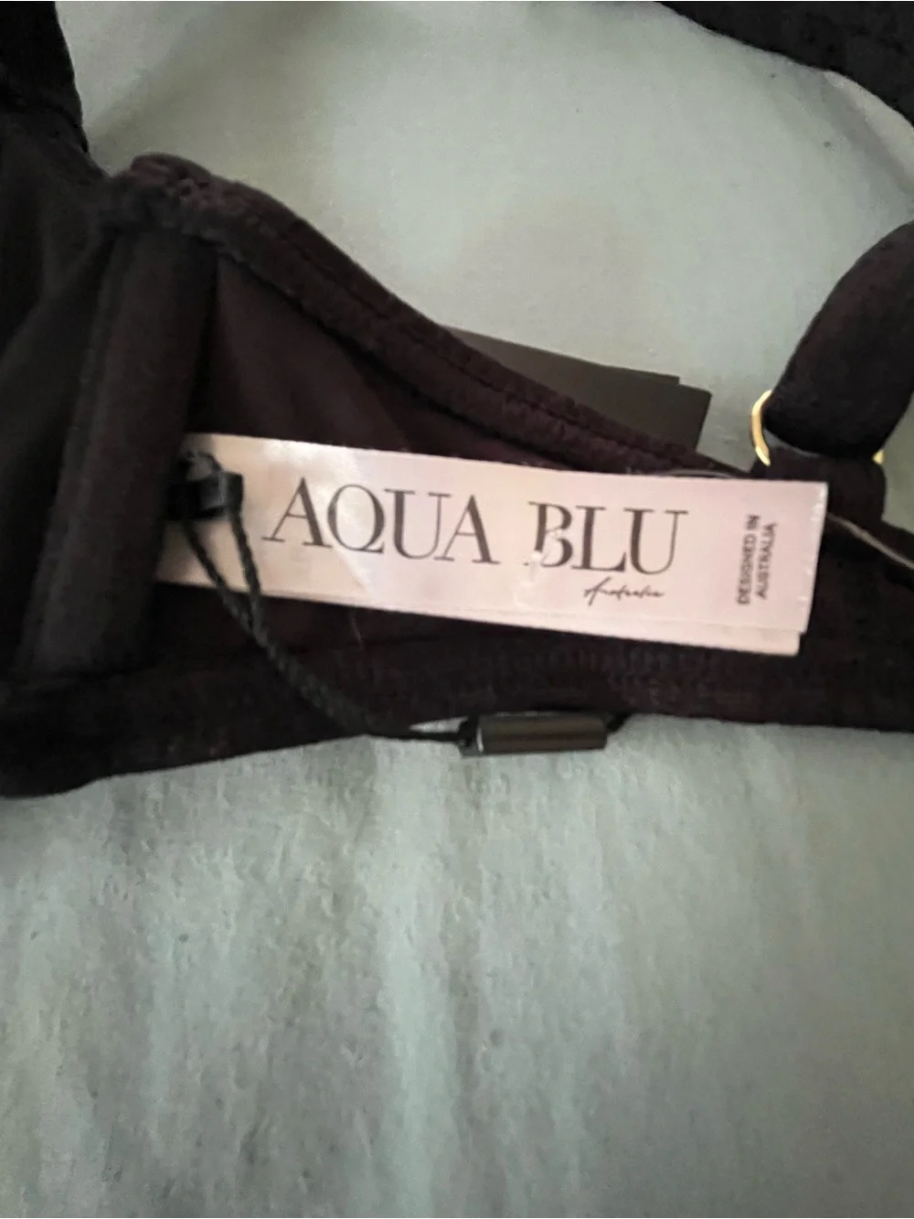 Aqua Blu Linda Black Textured Two-Piece Bikini US Size 4